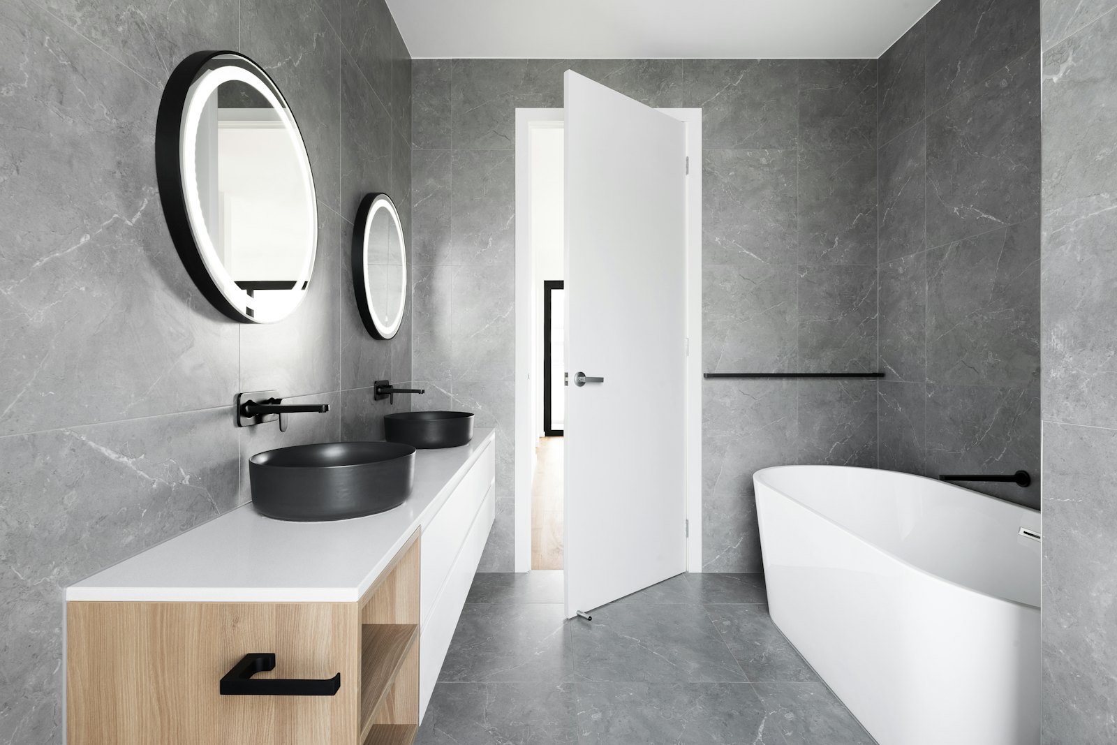 A professionally finished bathroom installation